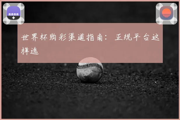 世界杯购彩渠道指南：正规平台这样选